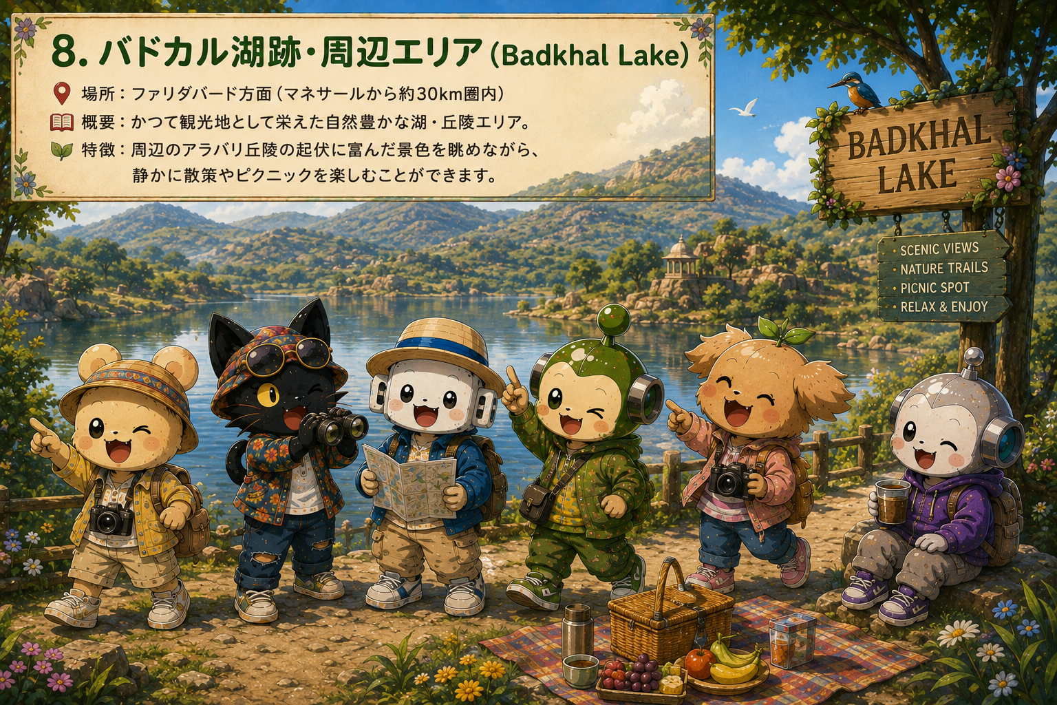 バドカル湖跡・周辺エリア