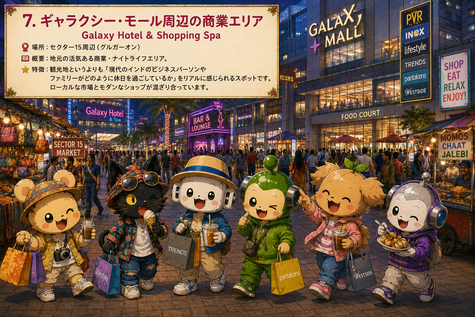 ギャラクシー・モール周辺の商業エリア